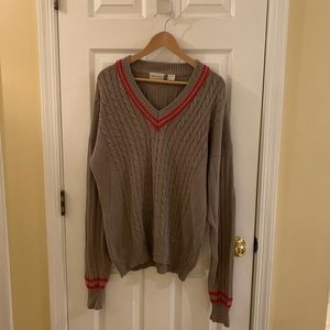 Vintage Cable-Knit V Neck Sweater